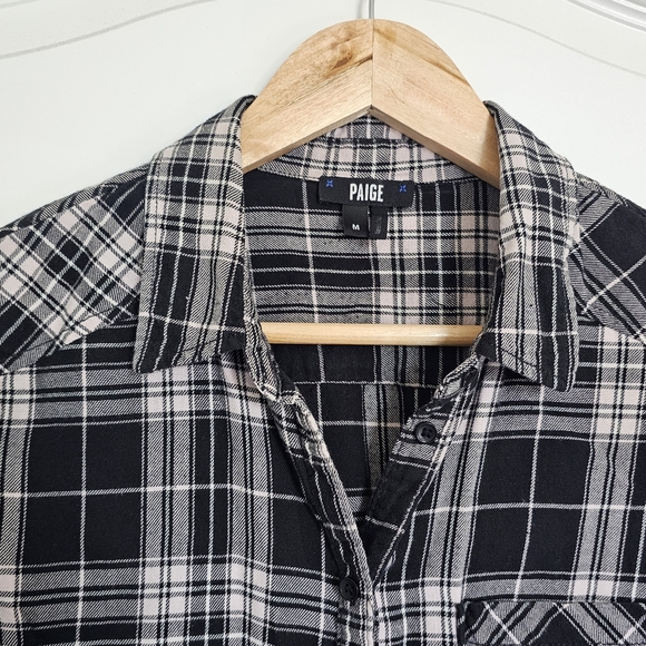 PAIGE Plaid Button Shirt Size M - Picture 2 of 9